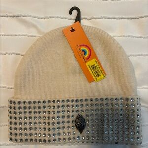 Kurt Geiger Cream Hat with Silver Accents